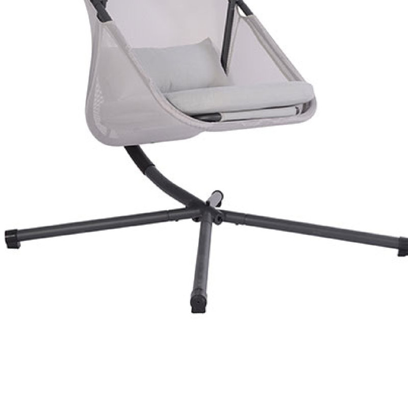 Balancelle d'extérieur à œufs Cery, support pliable, coussin gris clair, Blanc