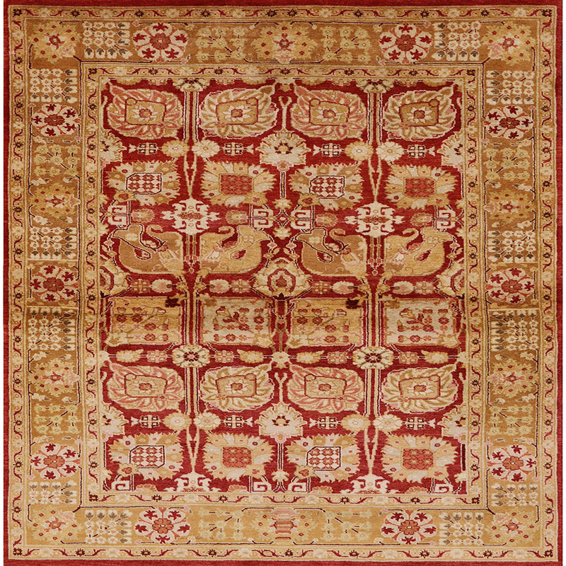 Tapis oriental rouge / brun clair Peekskill, Carré 8 pi