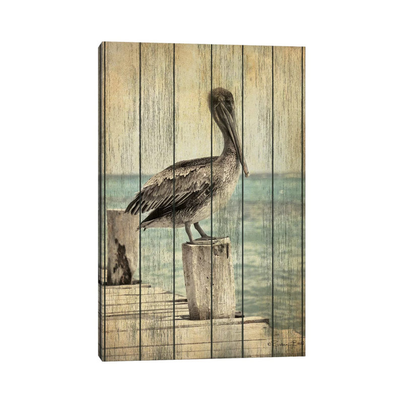 Vintage Pelican I by Susan Ball - Wrapped Canvas Gallery-Wrapped Canvas Giclée, 30.48 cm H x 45.72 cm W