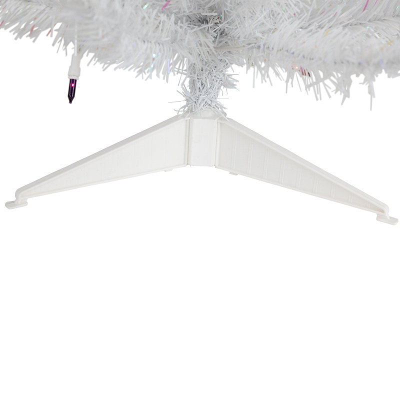Arbre de Noël artificiel blanc pré-éclairé 3 'x 18 "avec lumières multicolores