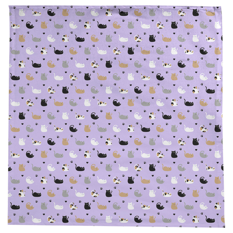 Nappe à motif chat Leffel, Mauve