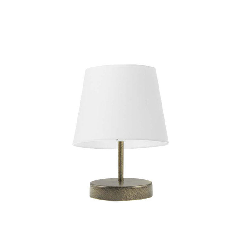 Deok Metal Table Lamp, Old Gold, White