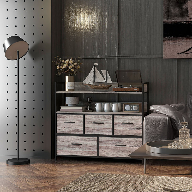 Addan 98cm W 5 - Drawer Chest of Drawers