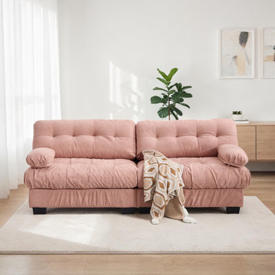 Geneveve 88"W Flannel Upholstered Loveseat