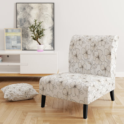 Fauteuil de chambre Floral rembourré - Ivoire