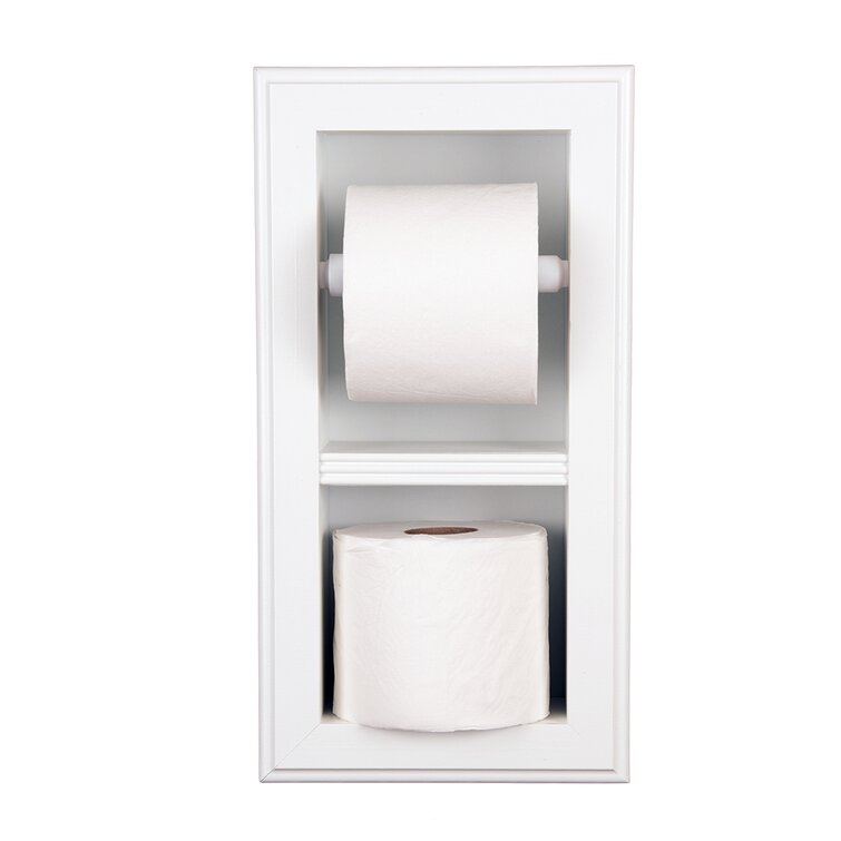 Recessed Toilet Paper Holder with Double Storage Niche
