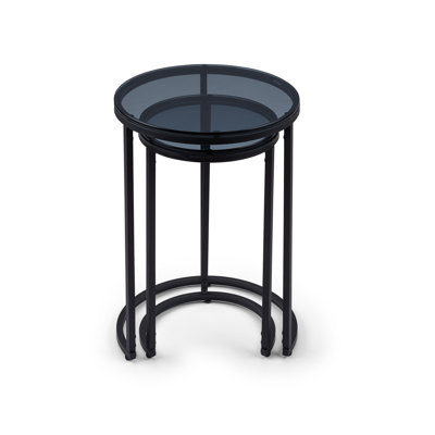 Mellyssa Glass Top Frame Nesting Tables