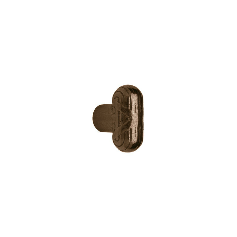 Ribbon And Reed Bronze Oval Knob, Silicon Bronze Rust