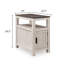 Table d'appoint Mesa Chair, tablette ouverte, ports USB, blanc antique, 25 po