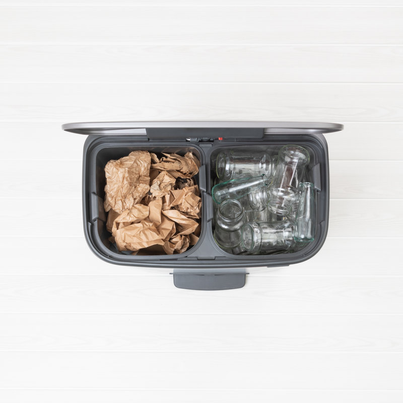 Brabantia Bo 30 Litre + 30 Litre Pedal Bin with Two Inner Buckets, Platinum