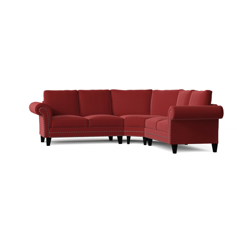 Canapé modulaire de coin symétrique 110 po Jenny, Argent, Cuddle Bone, Noir
