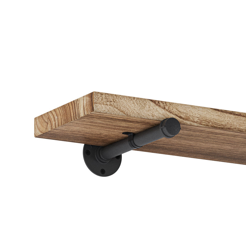 Long Shelf for Wall, Book Shelf Wall Mount, Industrial Pipe Shelving, Wooden Book Shelves, 3.7" H x 72" W x 10.75" D