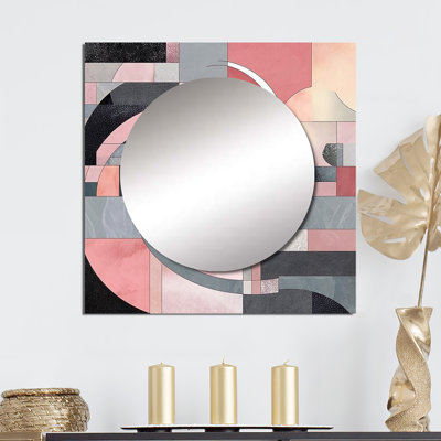 Allannah - Abstract Shapes Square Mirror Wall Art For Bathroom