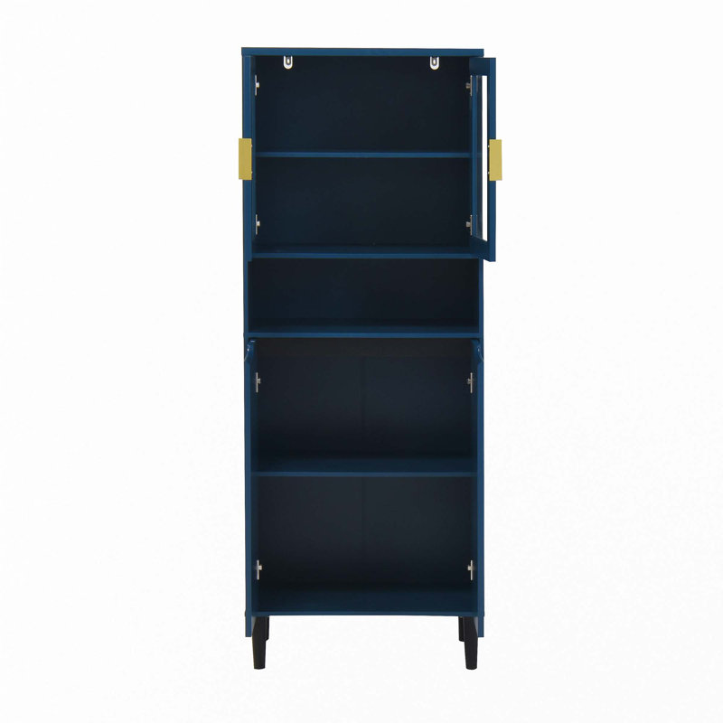 Tall Bathroom Storage Freestanding, Blue