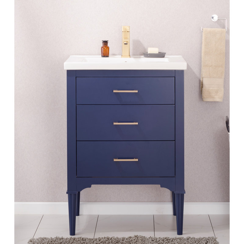 Ensemble de meuble-lavabo simple 24 po Gwenda, Bleu