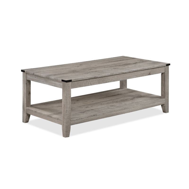 Collection de tables rétro gris et brun pour la maison: table basse rectangulaire et 2 tables de bout carrées contemporaines