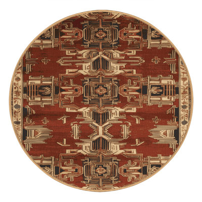 Machine Washable Art Deco Brown Area Rug