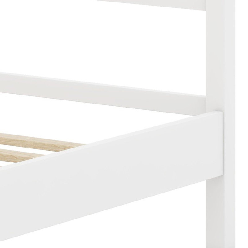 Cadre de lit plateforme à baldaquin avec tête de lit à baldaquin de style campagnard et pieds fuselés pour un style polyvalent