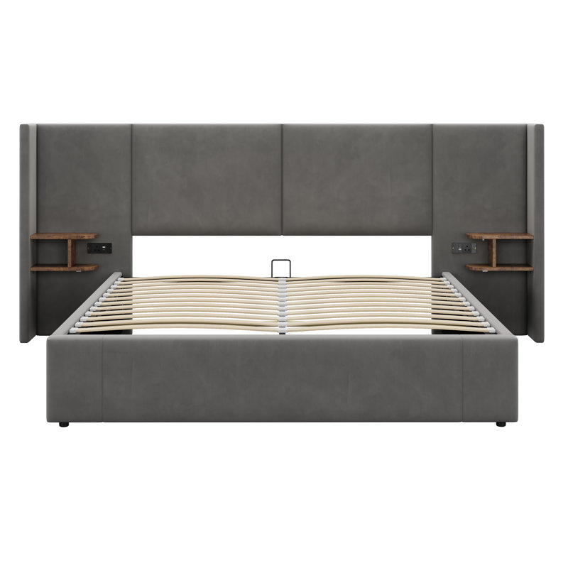 Captola Upholstered Ottoman Storage Bed, Grey, Super King (6')