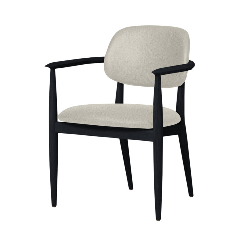 Chaise Slow de Space Copenhagen, Chêne noir, Ivoire Milano 5020