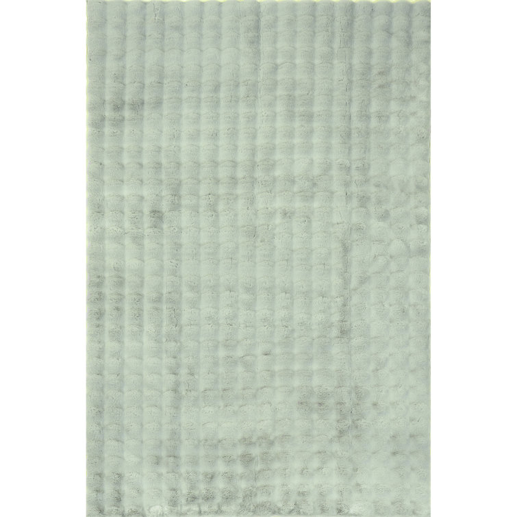 Jeni SuperiorWash Solid Faux Rabbit Machine Washable Area Rug
