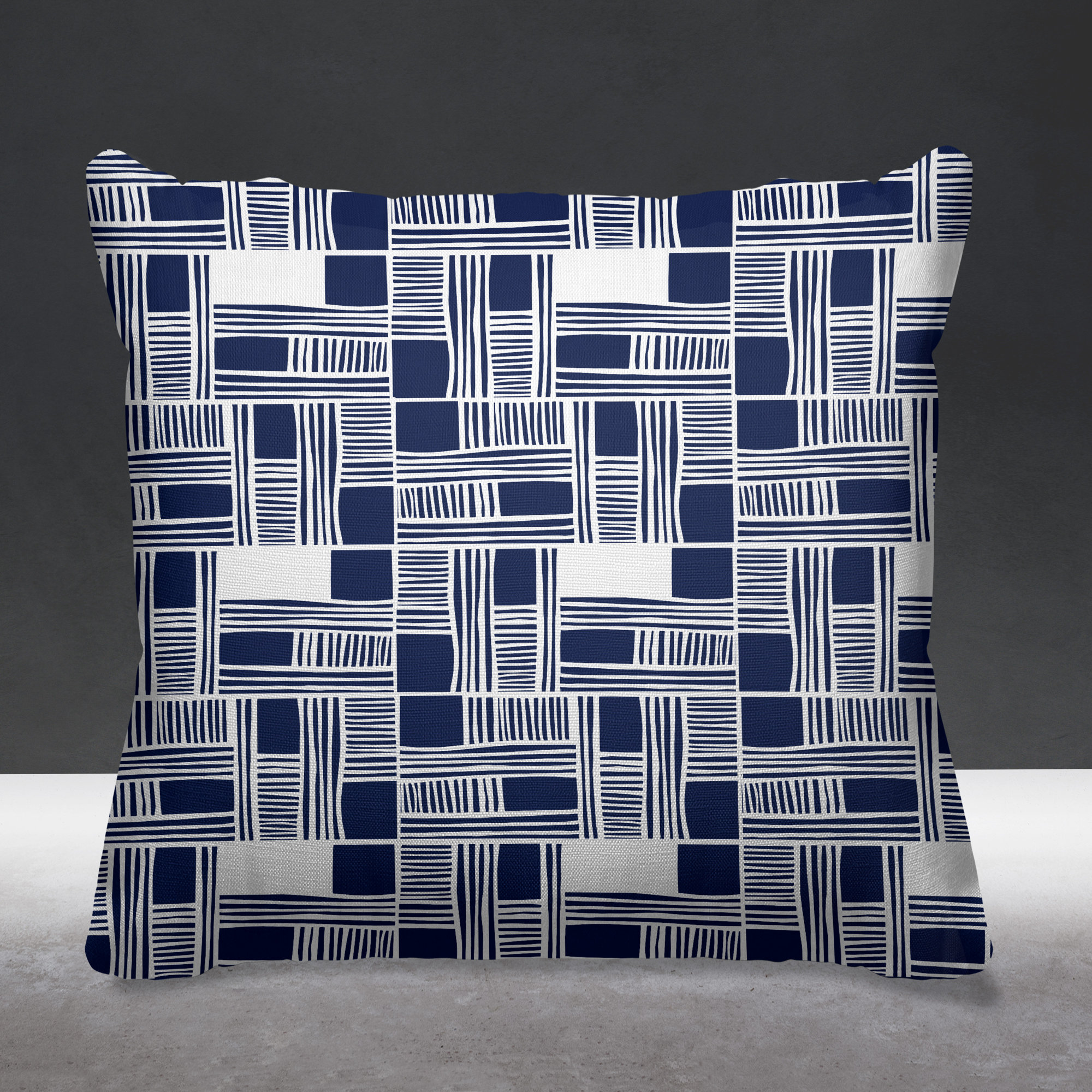 Kapri Indoor/Outdoor Throw Pillow, 19" x 19", Blue, Square