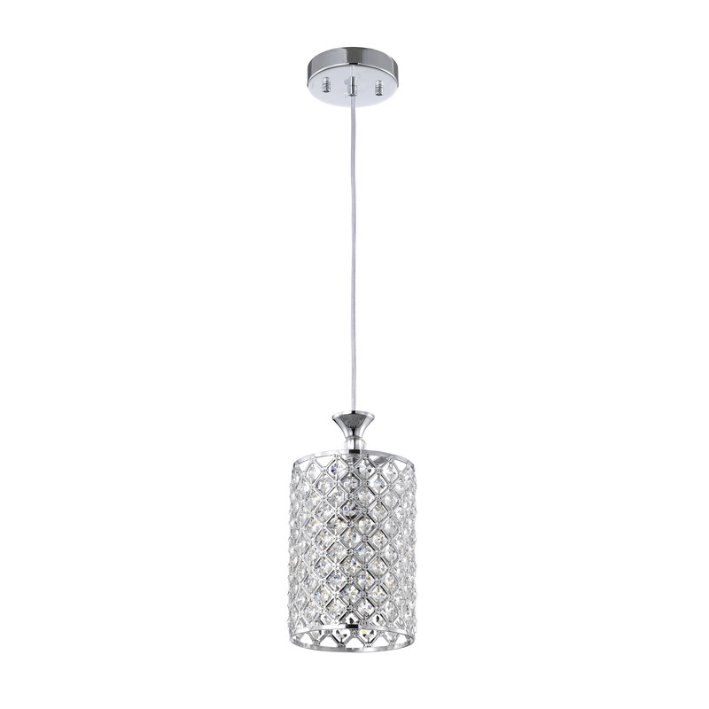 Luminaire suspendu rond de luxe en cristal à 1 lumière Ivonna