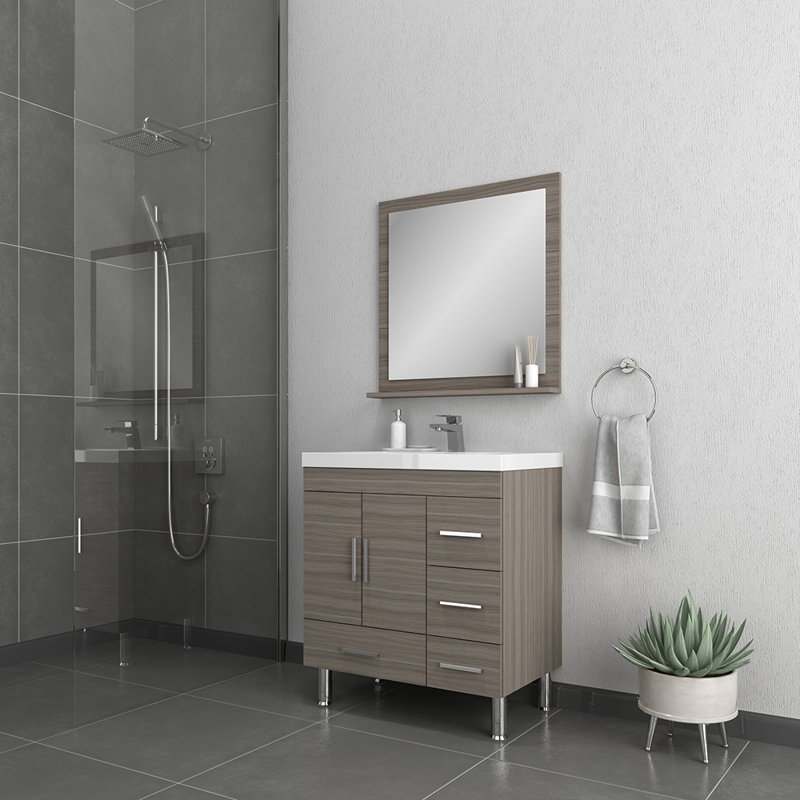 Ensemble de meuble-lavabo simple 30 po Roylene, Gris