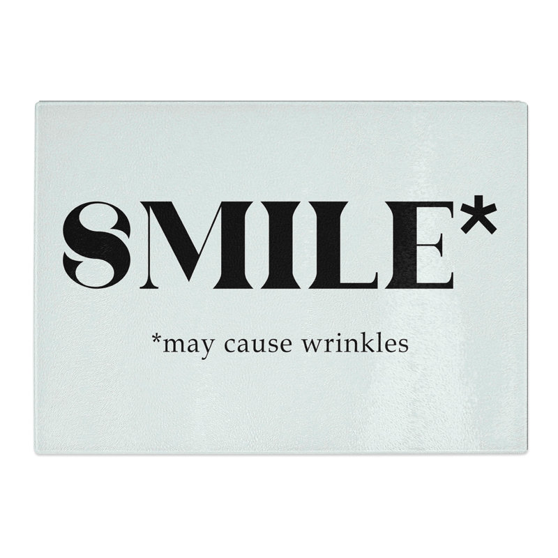 Smile Typography Chopping Board, 28.5cm W x 39cm L
