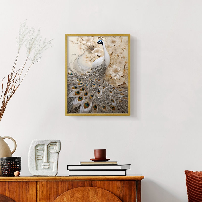 ANIMALS Series CCXL III - reproduction encadrée de qualité supérieure - prête à être accrochée - aucun clou requis, Doré