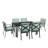 Halles 6 - Person Patio Dining Set with Rectangular Table , Cushions Included-1349393931