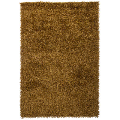 Tapis à poils longs en polyester tissé à la main Heston