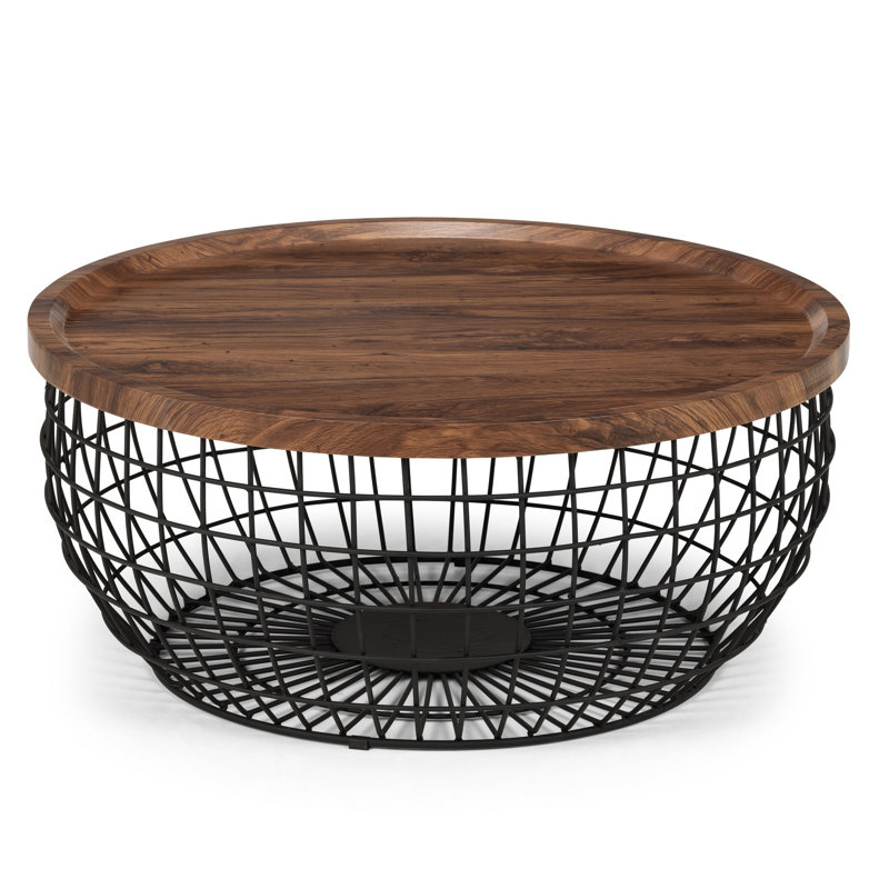 Clune Pedestal Coffee Table with Storage
