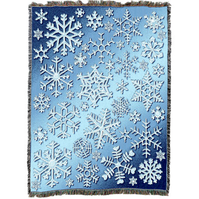 Pure Country Weavers Snowflakes Blanket - Gift Christmas Tapestry Throw Woven from Cotton - Made in The USA (72x54)
