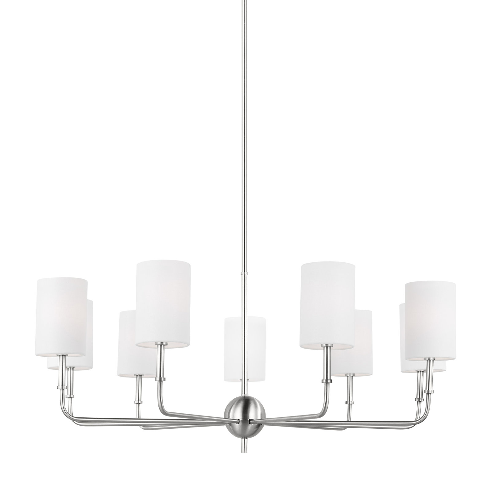 Rowley 9-Light Chandelier, Brushed Nickel