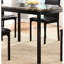 Table de salle à manger brune avec plateau en faux marbre, structure en métal noir, 4, table transitionnelle 4 avec métal, assemblage profilé-936772273