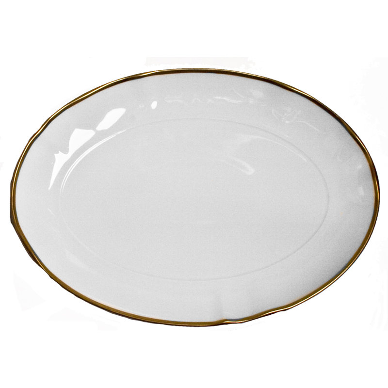 Simply Elegant Porcelain China Platter, Gold