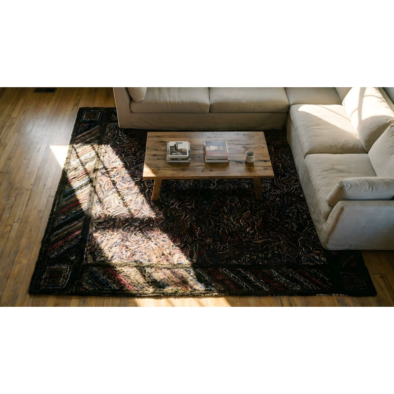 Hand Knotted Wool Striped Area Rug in Multicolored