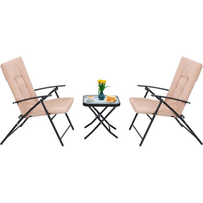 Raimer 2 - Person Patio Dining Set with Square Table , Cushions Included