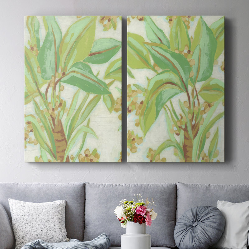 Toile tendue I-Premium Gallery Island Leaf Fresco - prête à être accrochée, H 48 po x l 64 po