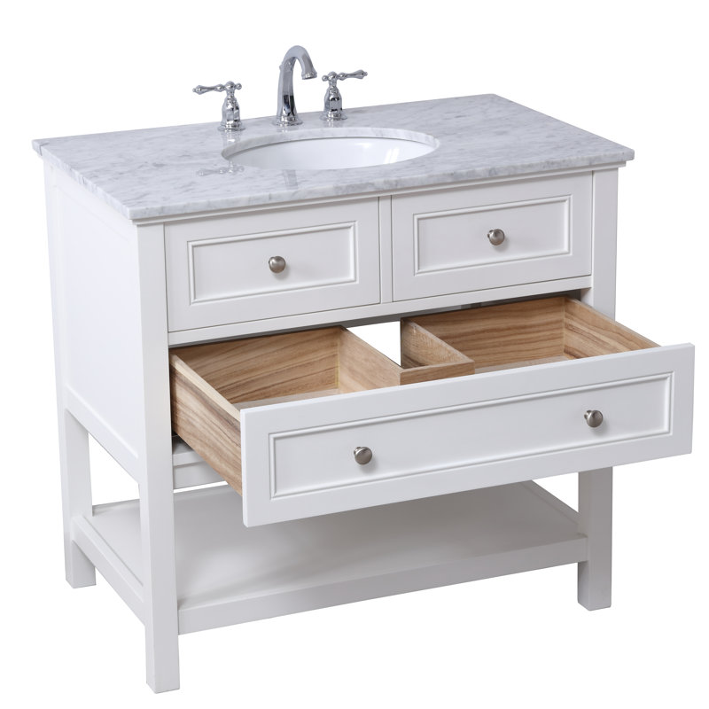 Ensemble de meuble-lavabo simple 36 po Voss, Blanc