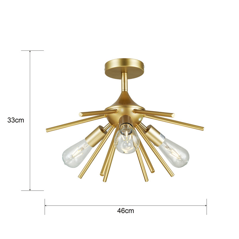 Plafonnier semi-encastré 3 lumières 18 po Vachagan