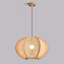 Lustre moderne et simple en forme de citrouille en bois de jute en bois massif-133476378