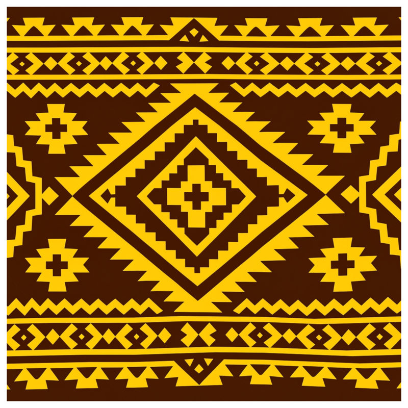 Édredon jaune et brun à motif géométrique, King
