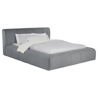Cosey Upholstered Queen Platform Bed Grey