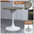 Karee 27" Round Dining Table with MDF Top and White Stainless Steel Pedestal Base Kitchen Table Seats 2-4 Person-191019310