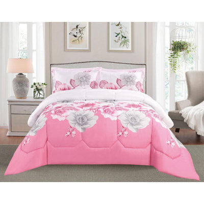 Dure Microfiber Floral Bedspread with Pillow Shams