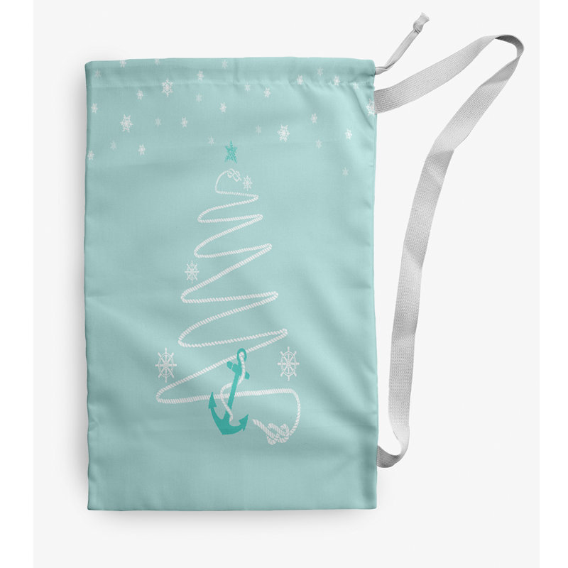 Fabric Laundry Bag with Handles, Blue, Medium (36" H x 28" W)