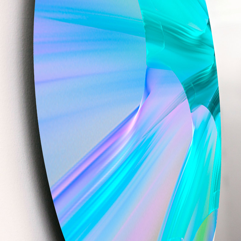 Vitrail bleu avec spirales - ensemble de décorations murales florales en métal