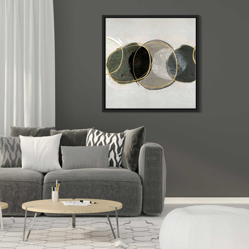 River River par Susan Jill - Peinture, L 21,5 po x H 21,5 po, Cadre noir